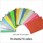 16 sheets Mixed Color Round Paper Sticker Label Self Adhesive Dot Sticker Office School Supplier 6