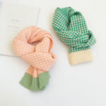 Children Korean Version Small Lattice Contrast Kids Woolen Scarf Autumn Winter New Baby Girls Baby Boys Warm Scarf Baby Scarf 4