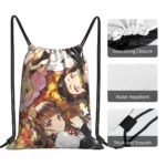 Demon Slayer Kimetsu no Yaiba Anime Print Drawstring Bags Men Women Storage Backpack Teenager Travel Bag Multi-function Pocket 4