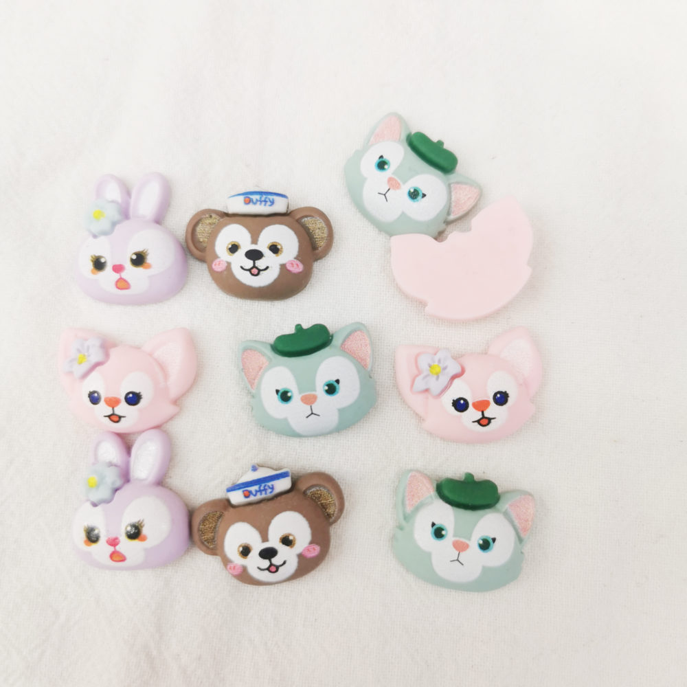 500pieces 18-23mm diy resin candy fox bear rabbit stick beads.scrapbook for woman kids hairpin decorate jewelry make accessories 2