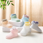 Newborn Summer baby lace contrast color net socks boys children solid color breathable infant socks girls baby cute cotton socks 1