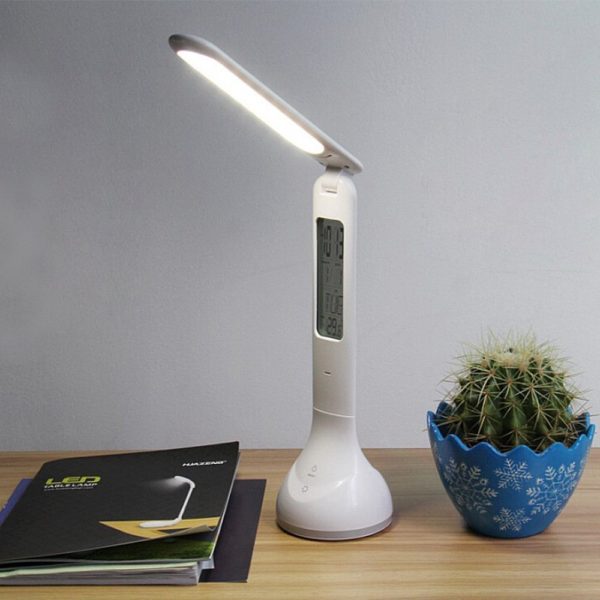 Creative Led Table Light Foldable with Calendar Temperature Alarm Clock Atmosphere Colors Changing Desk Lamp Book Light 1