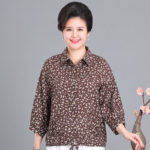 Middle-aged Women's Oversized Shirt Summer 2022 Vintage Cotton Linen Long Sleeve Blouses and Shirts Casual Elegant Ladies Tops 3