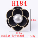 DIY jewerly making accessories 10pcs/lot 2size Fashion simple black oil dripping Camellia Pearl Earrings 4