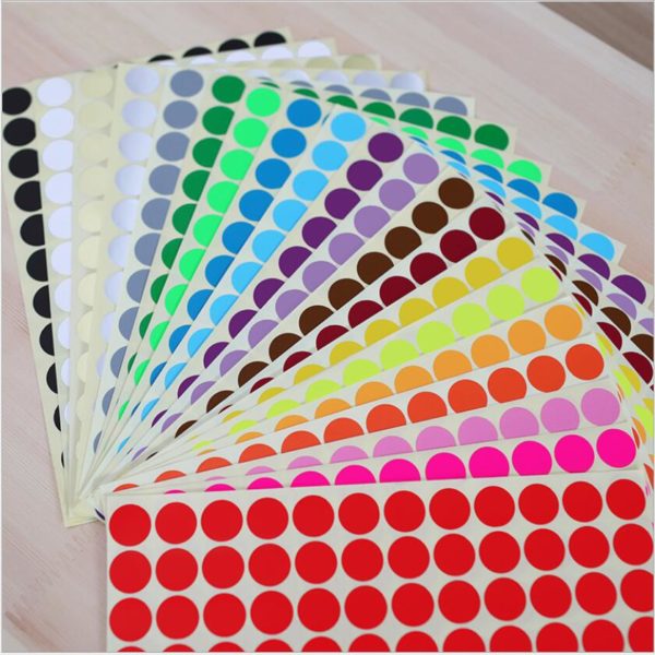 16 sheets Mixed Color Round Paper Sticker Label Self Adhesive Dot Sticker Office School Supplier 1