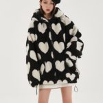 Women Winter Faux Fur Long Sleeve Hoodies Jacket Harajuku Love Heart Full Print Zip Up Plush Coat Hip Hop Oversized Loose Parkas 5