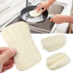 5pcs Natural Loofah Dish Washing Cloth Pot Bowl Brush Double-sided Cleaning Microfibre Kitchen Decontamination Sponge Tools 3