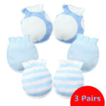 3 Pairs Fashion 0-6 Months Kids Anti Scratching Gloves Newborn Protection Face Cotton Mittens 4