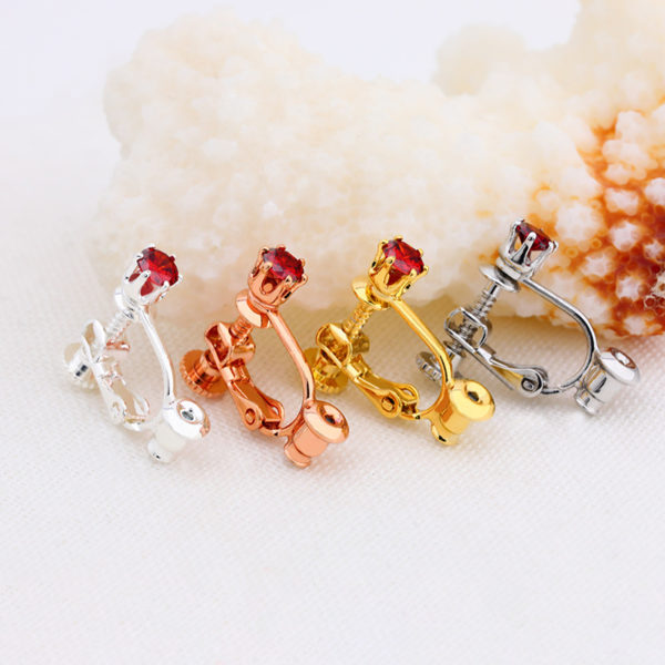 DIY earrings ear clip zircon shiny and exquisite simple DIY jewelry accessories ear needle converter without pierced ear jewelry 1