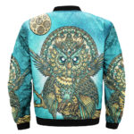 Golden owl blue Bomber Jacket Fashion Casual Winter coat 2