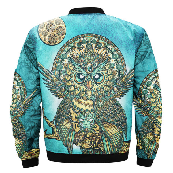 Golden owl blue Bomber Jacket Fashion Casual Winter coat 2