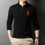 Mens Pure Cotton Long Sleeve Polo Shirts Half Zipper Trendy Brand Golf Logo T-Shirts 2022 New Spring And Autumn Designer Clothes 4