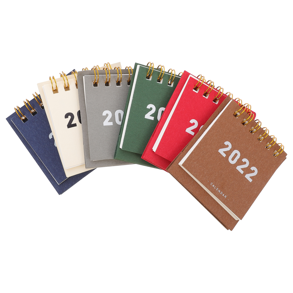 6pcs Reliable Creative Simple Mini Calendar Desk Calendar Table Calendar for Home Office 6