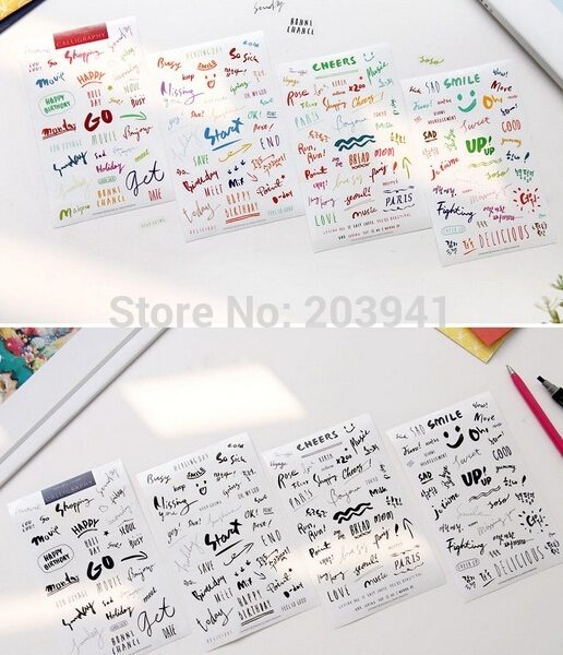 10packs Creative Cartoon Multifunction Color Decor PVC Sticker DIY Sticker Scrapbook School Office Stationery Free Shipping 2