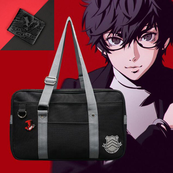 40cm Persona 5 Canvas School Bag Persona5 Messenger Bag Joker Panther Skull Fox Akira Kurusu Shoulder Bag Cosplay Props TM1018 1