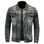 2021 Spring Autumn New High Quality Men's Embroidered Single Breasted Slim Hip Hop Long Sleeve Men's Denim Jacket 5