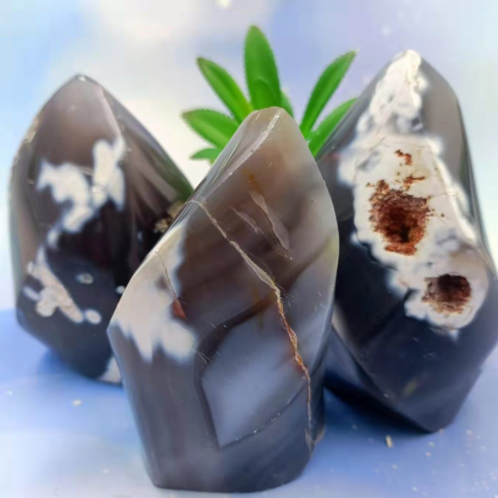 AAA Natural Gray Agate Torch Energy Mineral Stone Crystal Quartz Aquarium Decoration Home Ornament Office Accessories 6