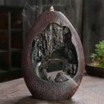 Resin Backflow Incense Burner with 20pcs Incense Waterfall Mountain Stream Zen Creative Large Size Home Office Decoration 3