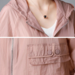 Plus Size 5XL Hooded Pink Jackets Women 2022 Spring Summer Thin Casual Cropped Jacket Mom Sun-Protective Clothes Long Sleeve Top 6