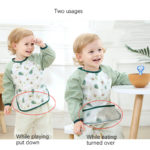 Baby Kids Toddler Long Sleeve Waterproof Apron Feeding Bibs with Food Residue Storage Pocket Infant Boys Girls Burp Cloth Gifts 2