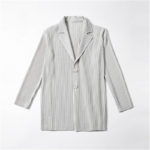 Miyake men's Japanese stretch fabric pleated clothing full collocation suit casual notched collar blazer 5