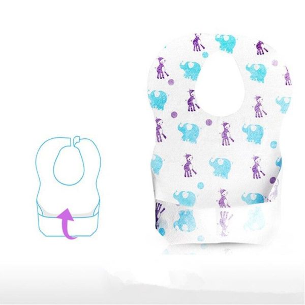 10Pcs/Lot Cute Cartoon Print Baby Bibs Disposable Waterproof Bibs Boys Girls Infants Bib Burp Cloth for Children Feeding Stuff 1