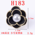 DIY jewerly making accessories 10pcs/lot 2size Fashion simple black oil dripping Camellia Pearl Earrings 3