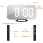 Creative LED Digital Alarm Table Clock Brightness Adjustable For Home Office Hotel Light Sensor USB Modern Digital Clock 5