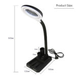 LED Table Lamp Magnifier 5/10X Magnifying Glass Illuminated Magnifier Lamp Loupe Lampe Bureau LED Desk Lamp Bendable Table Light 5