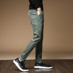 High Quality Slim Winter Fleece Warm Corduroy Pants Men Thick Casual Business Fashion Stretch Velvet Black Gray Green Trousers 5