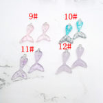 16pcs / 1 Pack Cartoon Color Gradient Mermaid Tail Pendant DIY Resin Accessories Necklace Bracelet Earrings Key Chain Wholesale 4