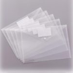 10pcs Office Desk Organizer Clear Binder Thicken Button Closure Transparent PVC Document Bag For A4 Office School Bureau 1