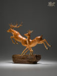 Double Fortune Copper Deer Statue Home Office Room Desktop Decoration Collect Ornaments Gifts 3