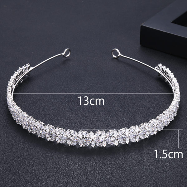 jankelly Crystal Ladies Wedding Headpieces With cube zircon Wholesale Bridal Hair Accessories Headdress Bridal Hair Tiaras 2