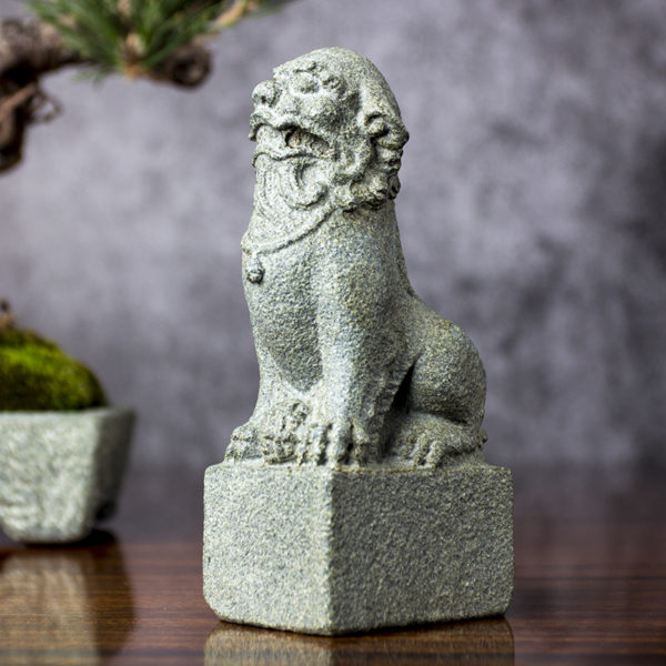 Lion Statue Decorative Antiques Home Decor Figurine Decoration Natural Stone Animal Sculpture Office Desk Accessories Mascot 1