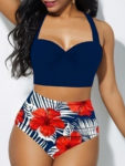 2022 New Womens Sexy Push Up Bikini Set High Waisted Swimsuit Floral Bathing Suit Swimwear Summer Bathing Suit Beachwear 3XL 5