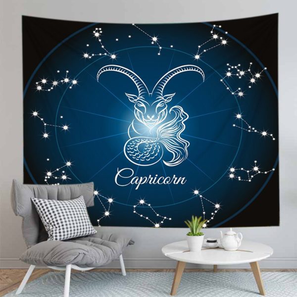 Twelve constellations Tapestry Wall Hanging Aries Capricorn Aquarius Tapestry Mandala Tarot Witchcraft Bedroom Home Wall Decor 2