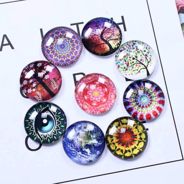 200PCS Factory Wholesale Cartoon Pattern Crystal Glass Fridge Magnet Personalized Pattern Time Stone For DIY Jewelry Accessories 1