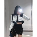 Party Girl Elegant Y2k Female Suits Women Suits Sexy Crop Leather Jacket Black Hollow Shirt High Waist Skirt 3 Piece Zip Skirt 2