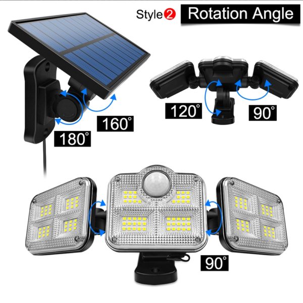 BORUiT 20w Super Bright Solar Lights 120 LEDs Waterproof Outdoor Indoor Solar Lamp PIR Motion Sensor Street Light for Garden 2