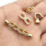 NEW ARRIVAL! 37x8mm 20Sets Plating Real Gold Cubic Zirconia Clasps&Hooks Connectors For Handmade Bracelet Parts DIY Accessories 4