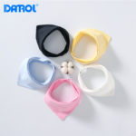 2pcs/lot Cotton Baby Triangle Towel Newborn Baby Triangle Saliva Towel Snap Children's Bib Solid Color 4