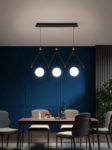 Black Or Gold LED Chandelier Dining Room Coffee Shop Modern Long Pendant Lamp Creative Restaurant Bar Multi-head Hanging Light 4