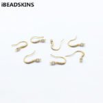 New arrival!16x3mm50pcs Cubic Zirconia/Real gold-plated ear hooks for Hand Made Earrings DIY parts,Jewelry Findings & Components 1