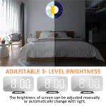 Creative LED Digital Alarm Table Clock Brightness Adjustable For Home Office Hotel Light Sensor USB Modern Digital Clock 4