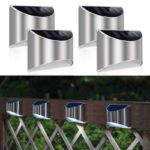 LED Solar Wall Light Outdoor Waterproof Stainless Steel Shell Garden Lamp Fence Landscape Walkway Patio Lights 1