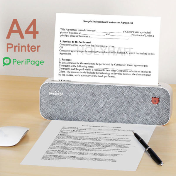 Peripage A40 Portable A4 Paper Printer Mini Inkless Thermal Printer with Wireless Bluetooth Connection for Phone Photo Document 1