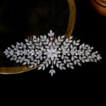 ASNORA High Quality AAA CZ Wedding Hair Accessories Bridal Hair Comb Golden Leaf Tiaras, Female Prom Banquet Hair Accessories 5