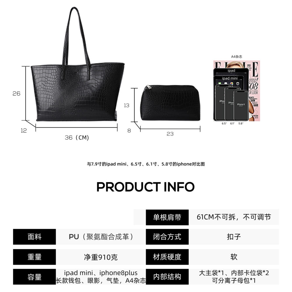 High Quality Large Capacity Leather Women's bag casual Luxury fashion Shoulder Bag for Women versatile Handbag Tote bag 5