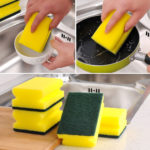 5pcs Reusable Home Double Sided Oil Remove Water Absorb Washing Kitchen Soft Scouring Cleaning Sponge 6